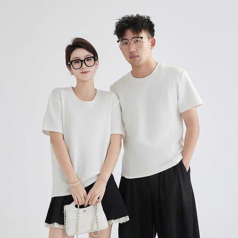 2026新款t恤女士打底衫女纯色短袖圆领落肩女款百搭夏季女装新款