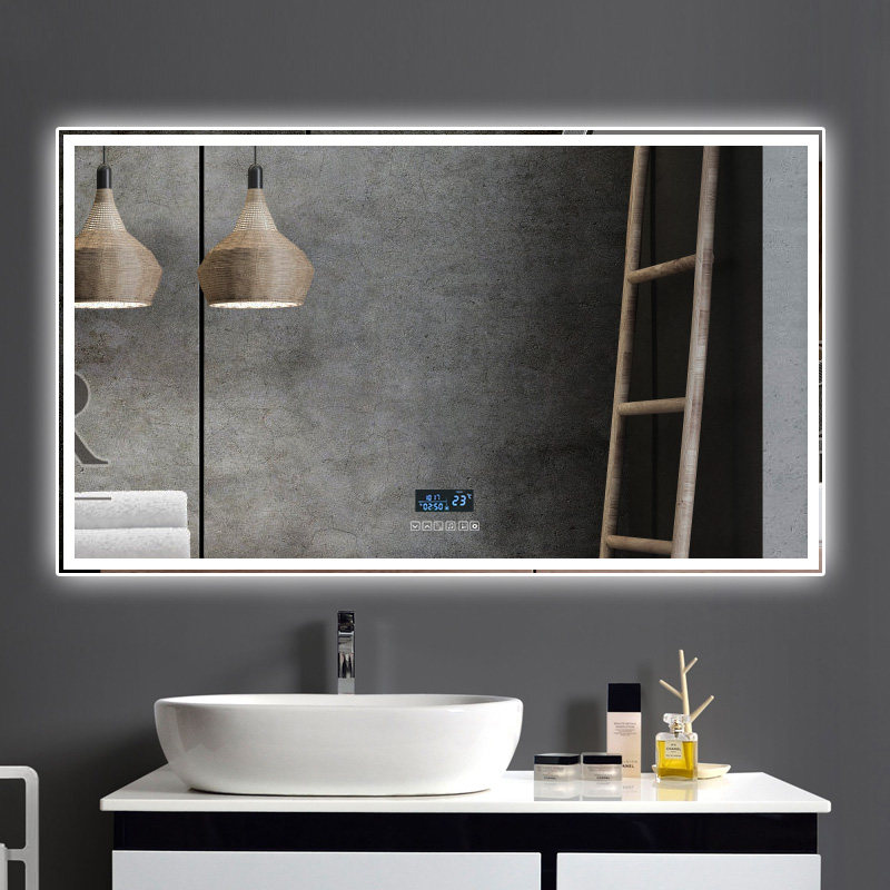 化妆镜壁挂简约免打孔智能带灯镜子卫生间洗手台浴室镜卫浴梳妆