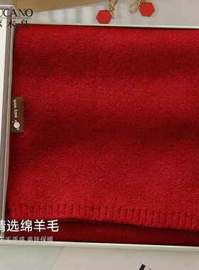 啄木鸟红色新年韩系小围巾女生冬季软糯针织羊毛护颈围脖2026新款