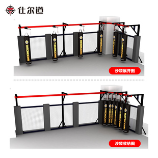 仕尔道立柱家用拳击健身沙包轨道组合可移动收拢训练沙袋架可定制