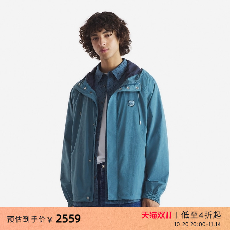 【甄选6折】Maison Kitsune男女同款 大胆玩色狐狸复古夹克外套