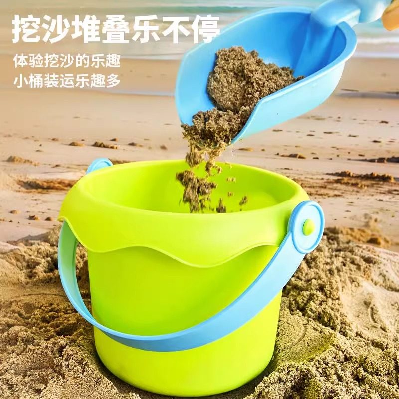 儿童软胶沙滩桶玩具玩沙小铲子套装宝宝戏水玩具耐摔控沙玩雪工具