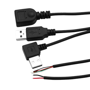 USB数据线电源线单头2芯4usb线风扇供电接头led灯条公母头电源线