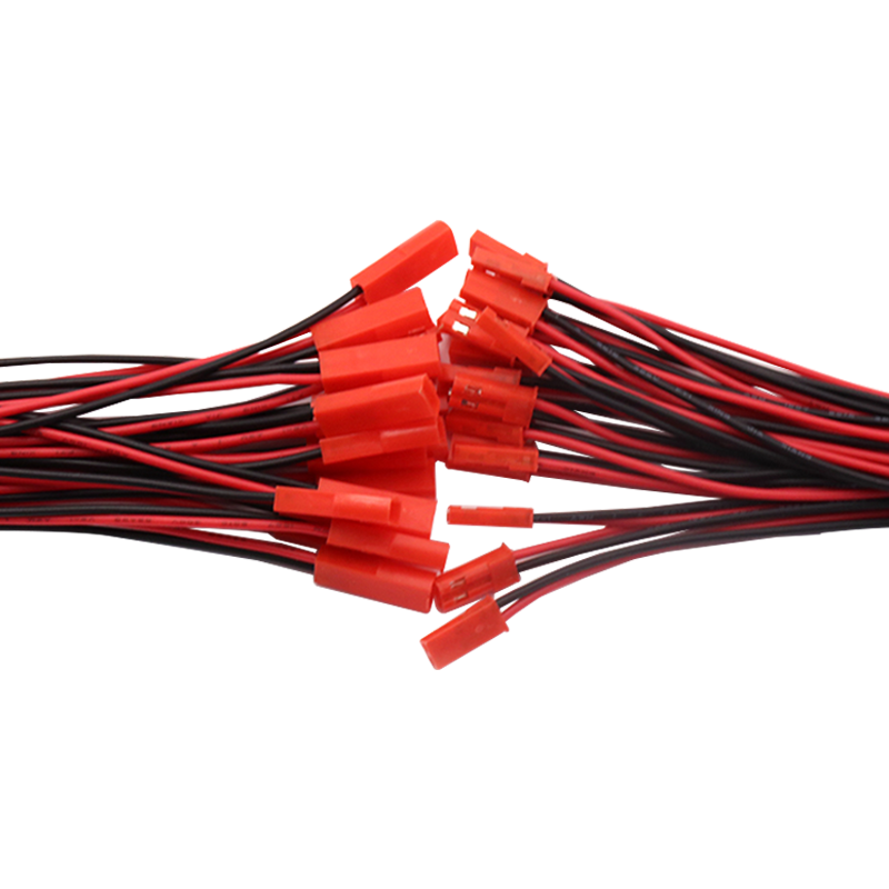 JST-2P 母头/公头 插座对插线连接线LED公母插头红黑10CM/15 20CM