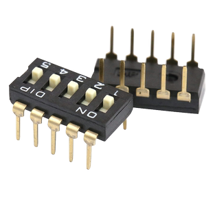 【TELESKY】间距2.54MM 5位/5P拨码开关直脚黑色 五位插脚