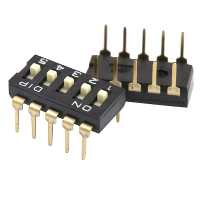 2.54MM5位/5P拨码开关直脚黑色