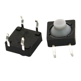 四脚硅胶 轻触开关 8*8*5MM 插脚 无声按钮微动开关（10个）