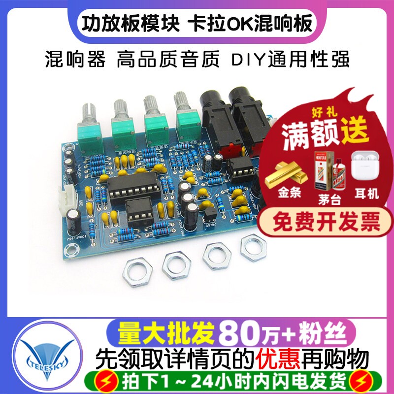 功放板模块 卡拉OK混响板 混响器 麦克风放大板 K歌设备高品质diy
