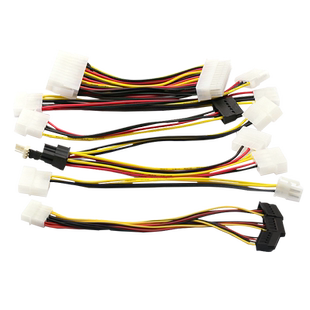 sata硬盘电源线一分二6P转IDE4针固态机械连接显卡供电线转接线