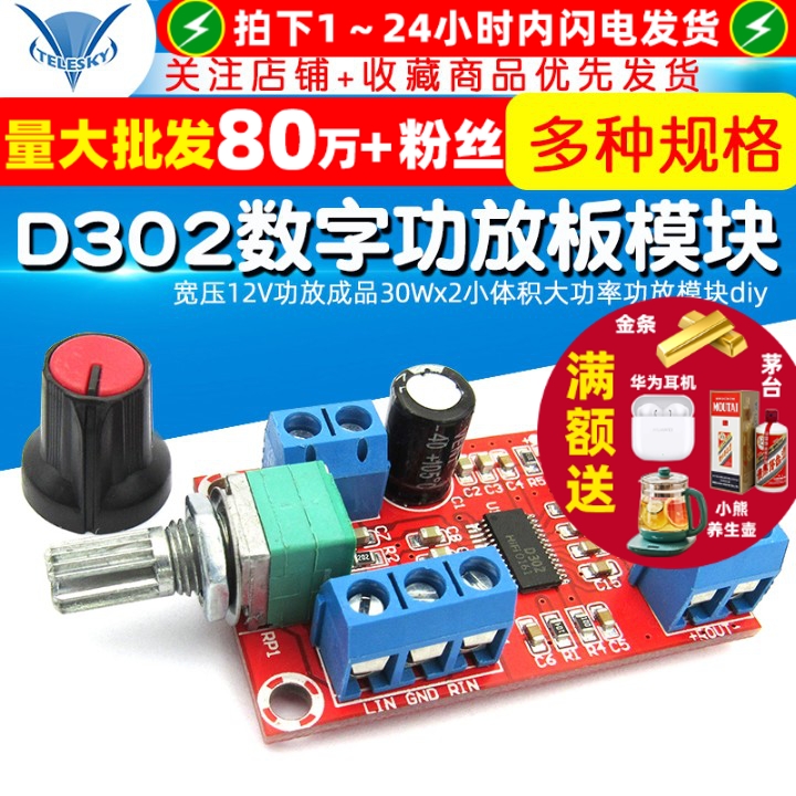 D302数字功放板宽压12V功放成品