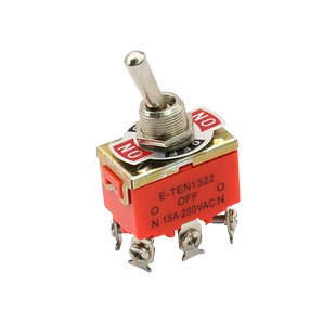 摇臂开关 E-TEN1322 双刀双掷钮子开关电源摇头拨动开关 6脚3档