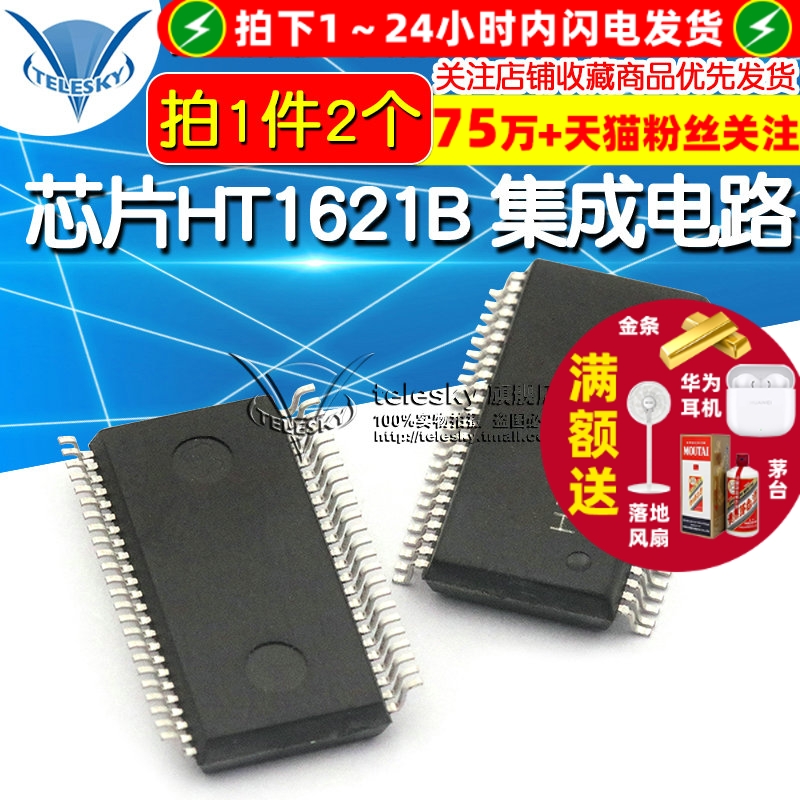 【TELESKY】 芯片HT1621B 集成电路SSOP-48 IC (2个)