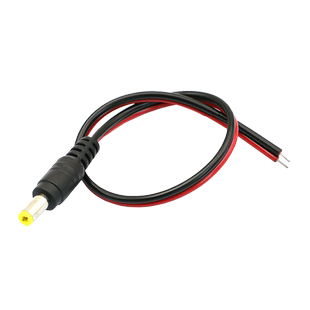 公头线纯铜芯DC电源线监控摄像机接头连接线红黑29cm12V24V 5个
