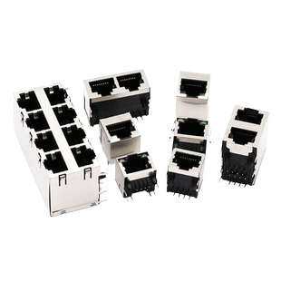 RJ45网络插座 网线网口接口8P 8C 水晶头座母座立式带屏蔽铜壳