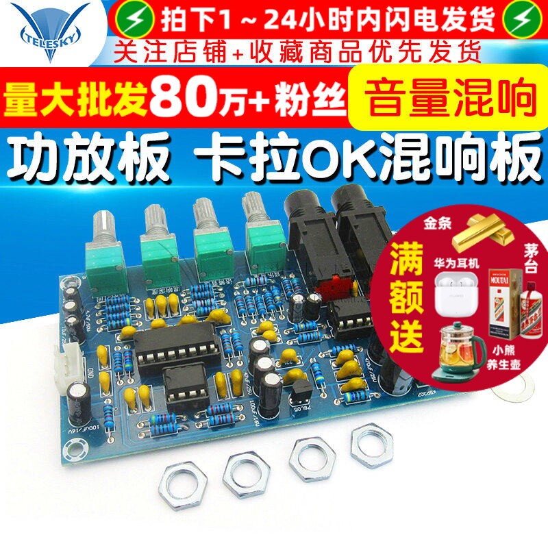 功放板模块 卡拉OK混响板 混响器 麦克风放大板 K歌设备高品质diy