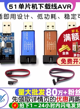51单片机下载线 51AVR USBasp下载器USB ISP编程烧录器 带外壳