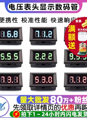 两二线电压表DC4.5V-120V直流数显表数字电压表头指示显示数码管