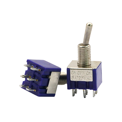 钮子开关摇臂六脚三档摇动双联