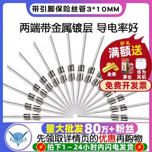 带引脚保险丝管3*10MM熔断器250V