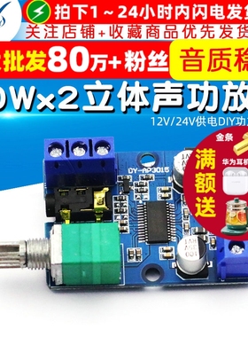 30Wx2大功率立体声数字功放板12V/24V供电DIY功放模块 DY-AP3015