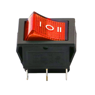 船型开关电源 船形 6脚3 KCD4 三档六脚正反转翘板按钮带灯红色