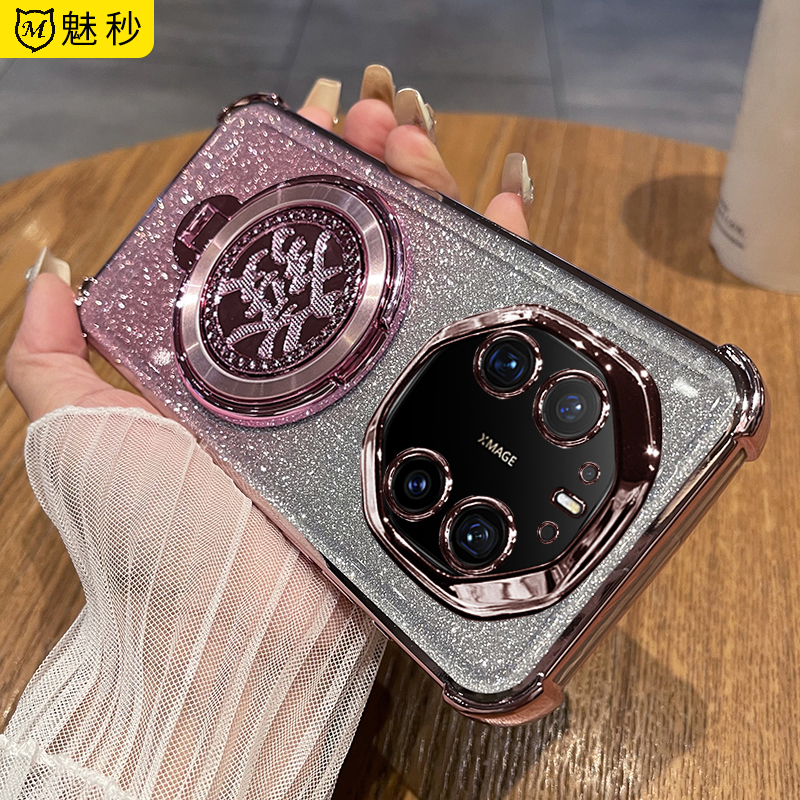 适用华为mate80rs软胶闪支防摔壳