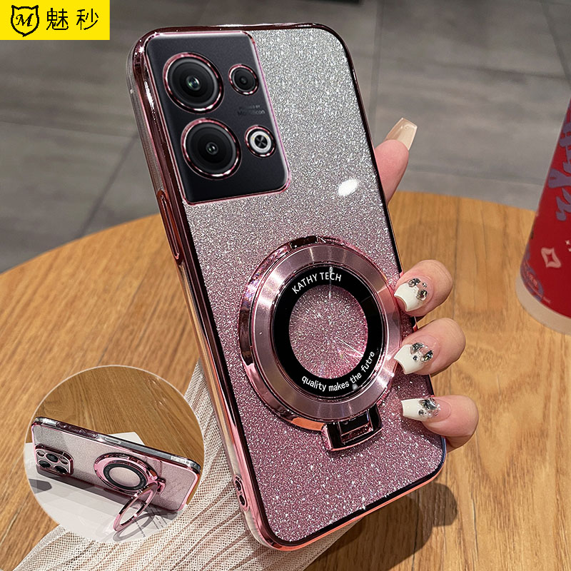 opporeno9软胶闪支架全包防摔壳