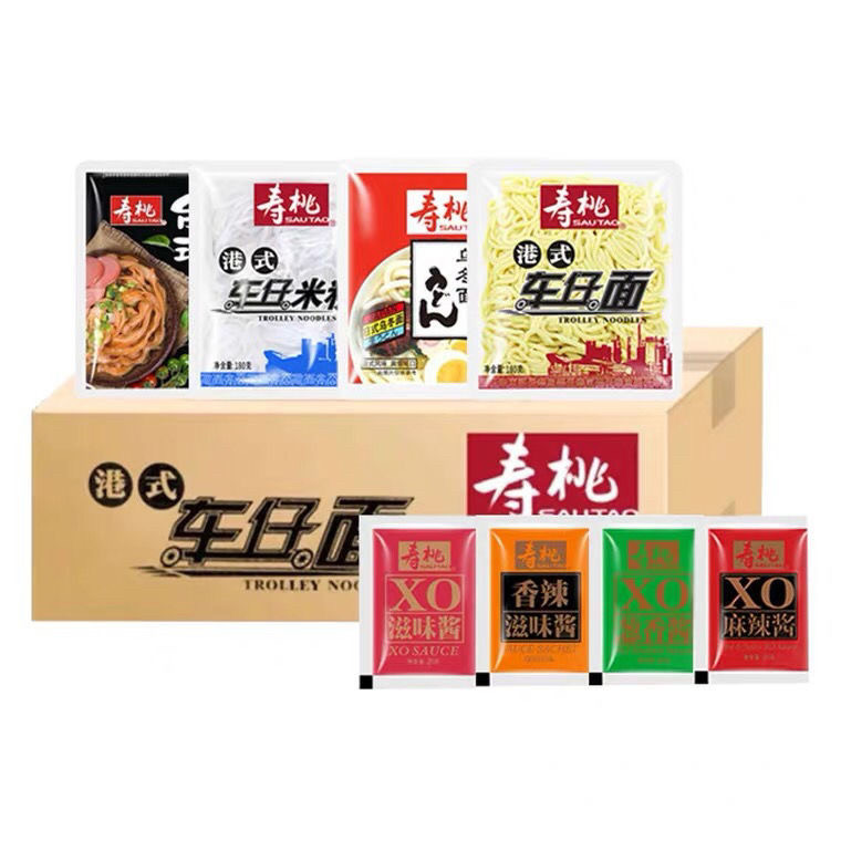 寿桃牌车仔面带酱乌冬面非油炸车仔米粉台式刀削面拌面速食方便面