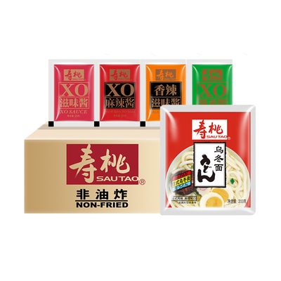 寿桃牌日式乌冬面7-11专用港式车仔面12包不带酱非油炸方便面拌面