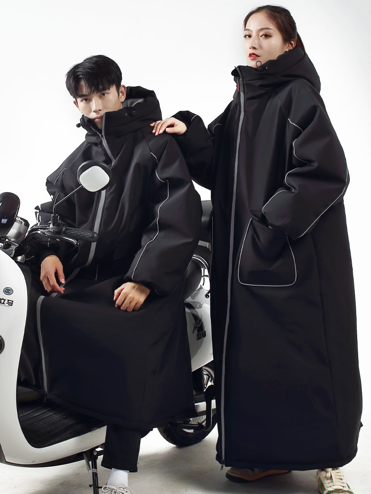 电动车挡风被冬季加绒加厚电瓶车摩托车防寒防水骑车挡风罩挡风衣