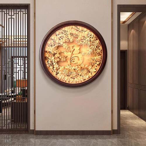 东阳木雕纯手工雕刻圆挂