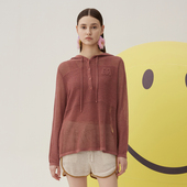 女2024秋新品 谜底连帽针织衫 长袖 学院风文艺肌理感上衣243MZT1321