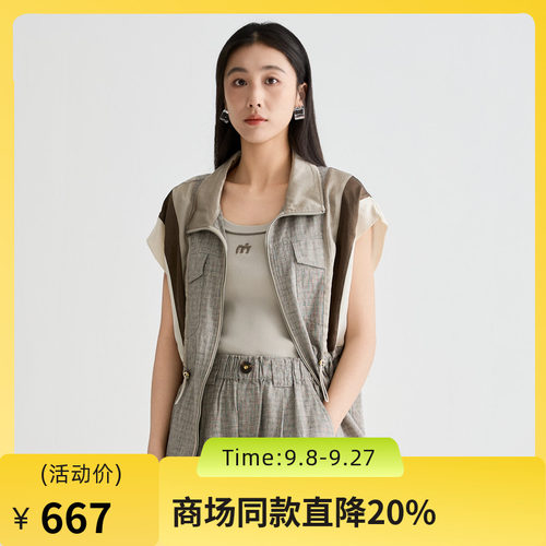 美式复古无袖外套，醋酸拼接，解构设计
