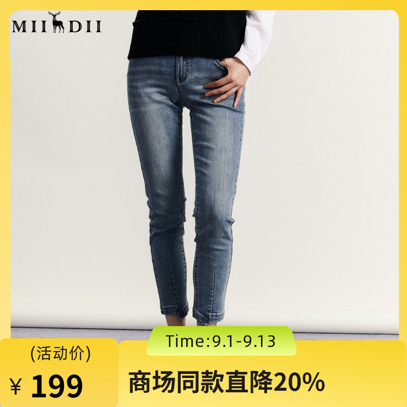 谜底修身牛仔铅笔裤女20图片
