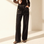 谜底复古直筒牛仔裤 257MK7741 百搭高腰水洗牛仔长裤 2025秋季 新款