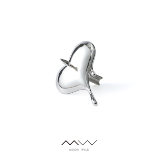 MW野月亮家 正版原创ins风水滴流淌融化丘比特之箭925银爱心耳钉