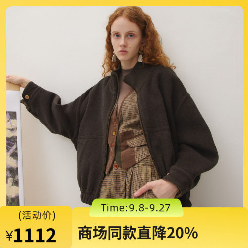 双面穿，复古领，千鸟格拼接，金属logo