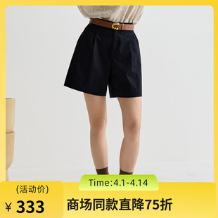 百搭日常弹力LOGO短裤 谜底短裤 女2025夏季 新品 子252MK0573 合身裤
