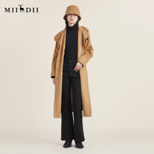 双排扣中长款 谜底2022秋新款 毛呢大衣女223GD1025 高端系列