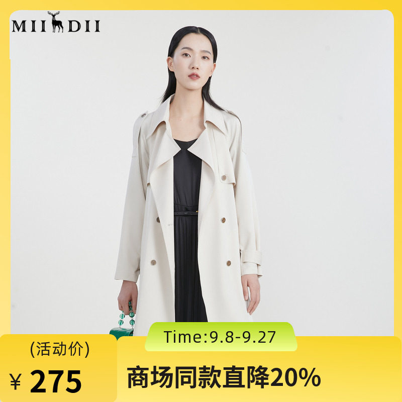 谜底经典中长款风衣女23图片