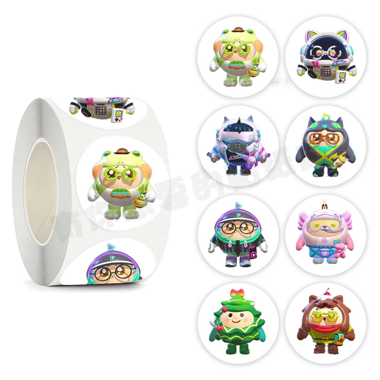 500贴/卷蛋仔派对皮肤贴纸新款机器猫机械猫手账儿童玩具装饰贴