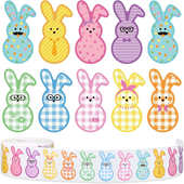 标签 饰包装 500张 卷彩色兔子复活节日可爱贴纸礼盒手账封口彩蛋装