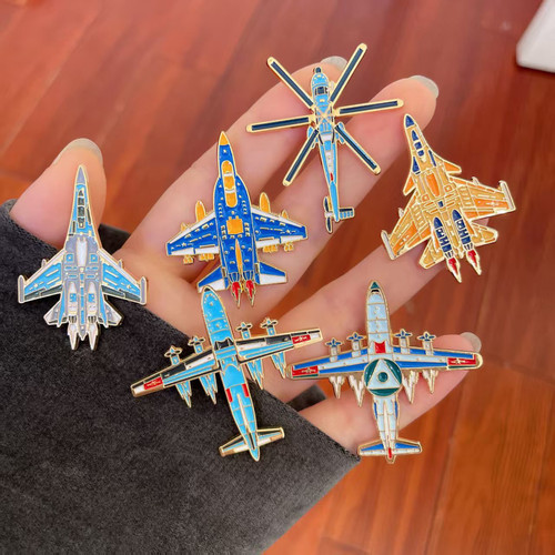 航展航空战斗机徽章运9歼15歼16空警500直8模型航空飞机金属胸针