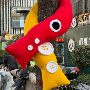 2026马年元旦春节大树装饰围巾定制商业街景区商铺门口新年美陈