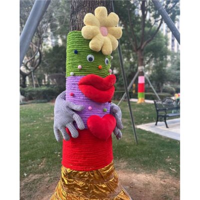户外大树装饰毛线毛衣扮