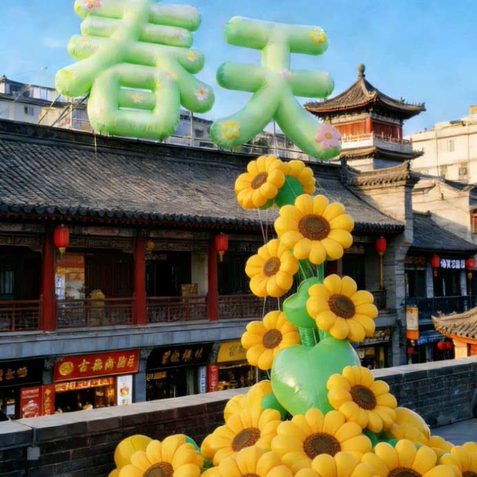 春天花朵瀑布气模定制商图片