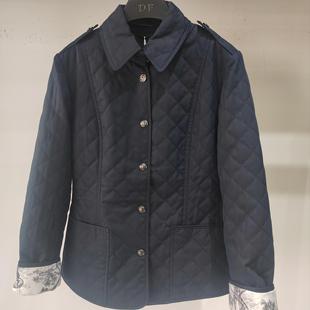 欧货高端菱格鹅绒服女2025冬季新款轻薄复古英伦风显瘦棉衣外套