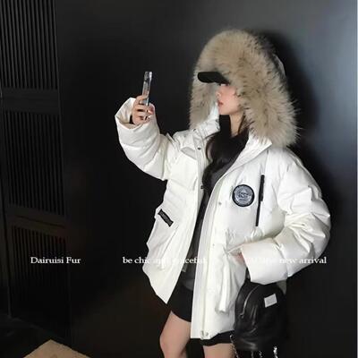 大鹅一代工装羽绒服女大貉子毛90白鸭绒加厚派克服极寒冲锋衣外套