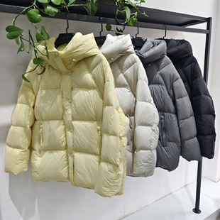 韩版连帽90白鸭绒羽绒服女冬季新款显瘦加厚保暖中长款羽绒外套
