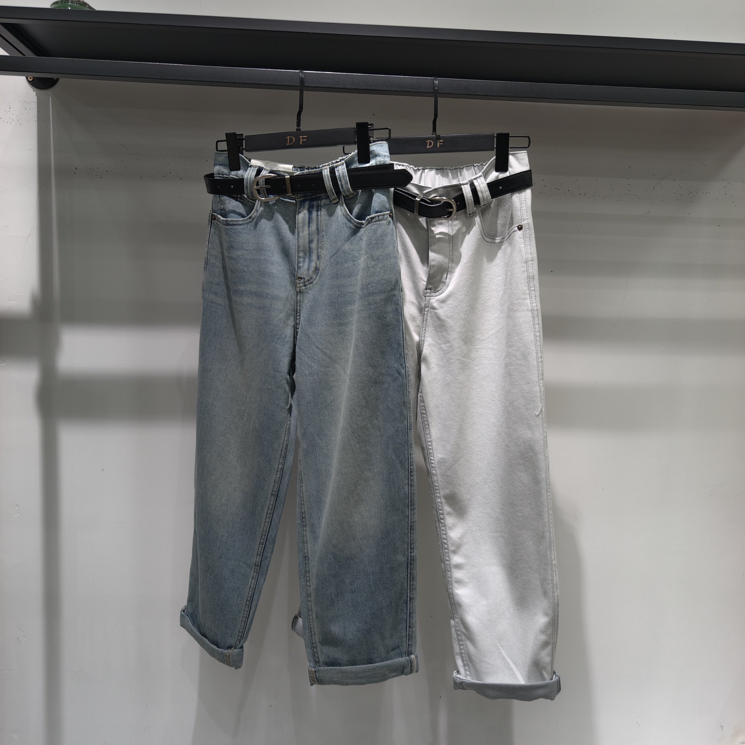 2025春秋新款牛仔裤女高腰时尚显瘦小个子宽松窄版直筒阔腿九分